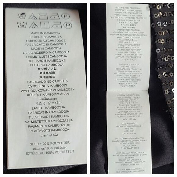 🖤✨ MICHAEL KORS Black Sequin Stripe Long Sleeve V-Neck Dress SIZE M $195 NWT - Picture 15 of 17